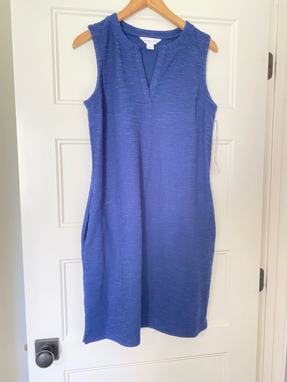 Liz Claiborne Blue Sleeveless Midi Shift Dress